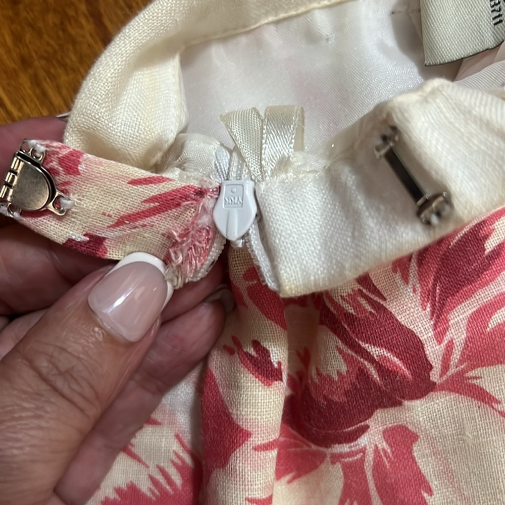 Amanda Smith 100% Linen Floral Wide Leg Pants Size L Boho Resort Travel Coastal - Picture 11 of 12